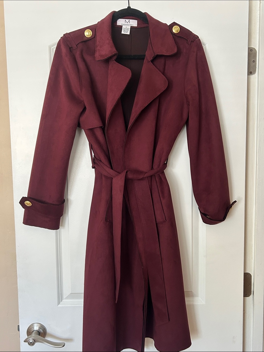 Magaschoni Deep Wine Trench Coat